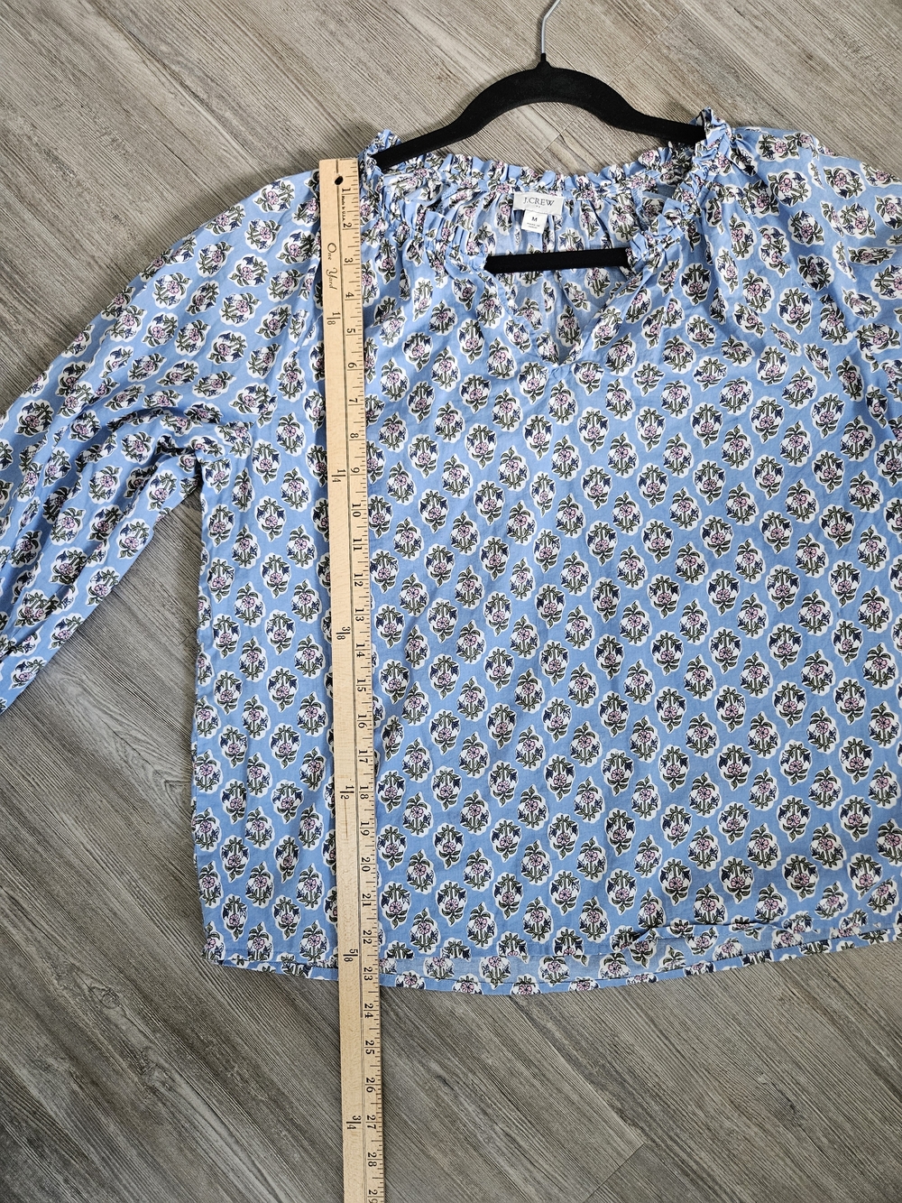J. Crew Light Blue Floral Peasant Blouse - Picture 7 of 7